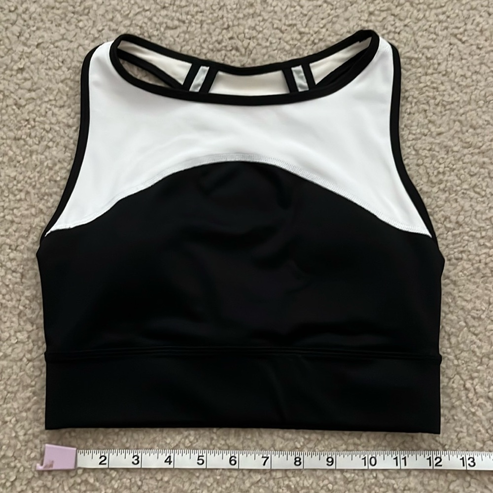 LANDS’ END Black & White Sports Bra Tank Top